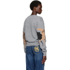 Stella McCartney Gray Racing Horses Sweater