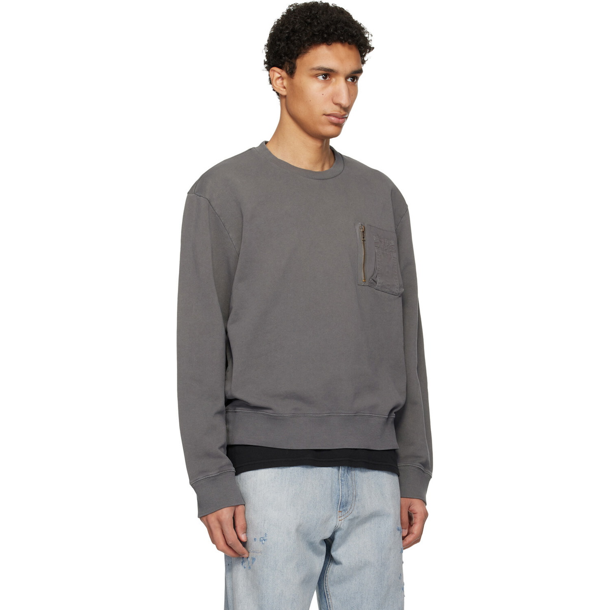 MM6 Maison Margiela Gray Utility Pocket Sweatshirt
