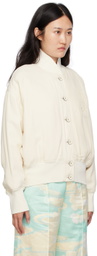 Jil Sander Off-White Embroidered Bomber Jacket
