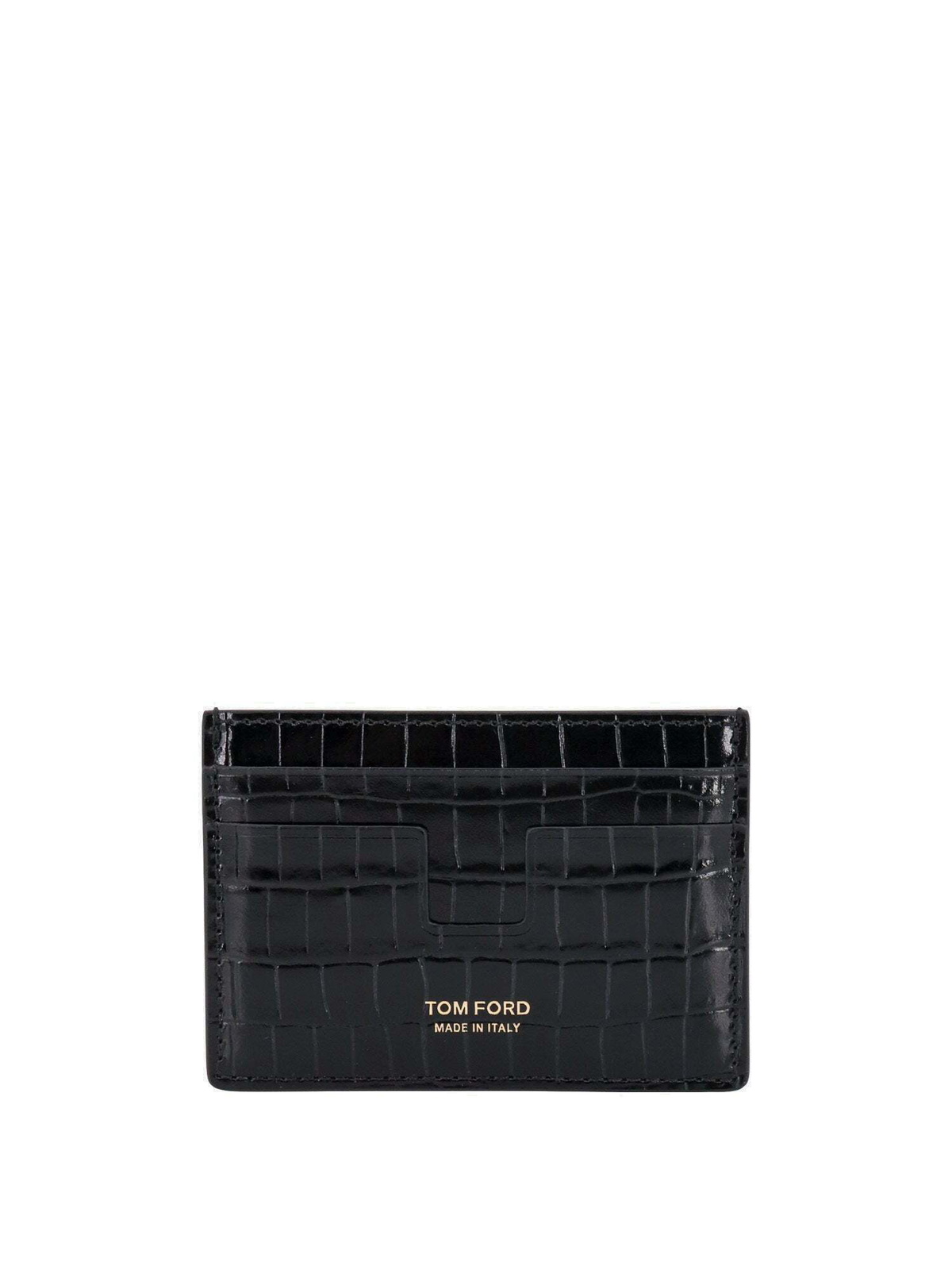 Tom Ford Men's Croc-Embossed Leather Money Clip Card Holder