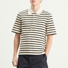Jil Sander Men's Stripe Short Sleeve Polo in Bluejay