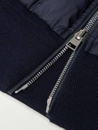 TOM FORD - Leather-Trimmed Quilted Shell and Wool Down Jacket - Blue