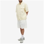 Stone Island Men's Cotton Canvas Shorts Sleeve Shirt in Natural Beige