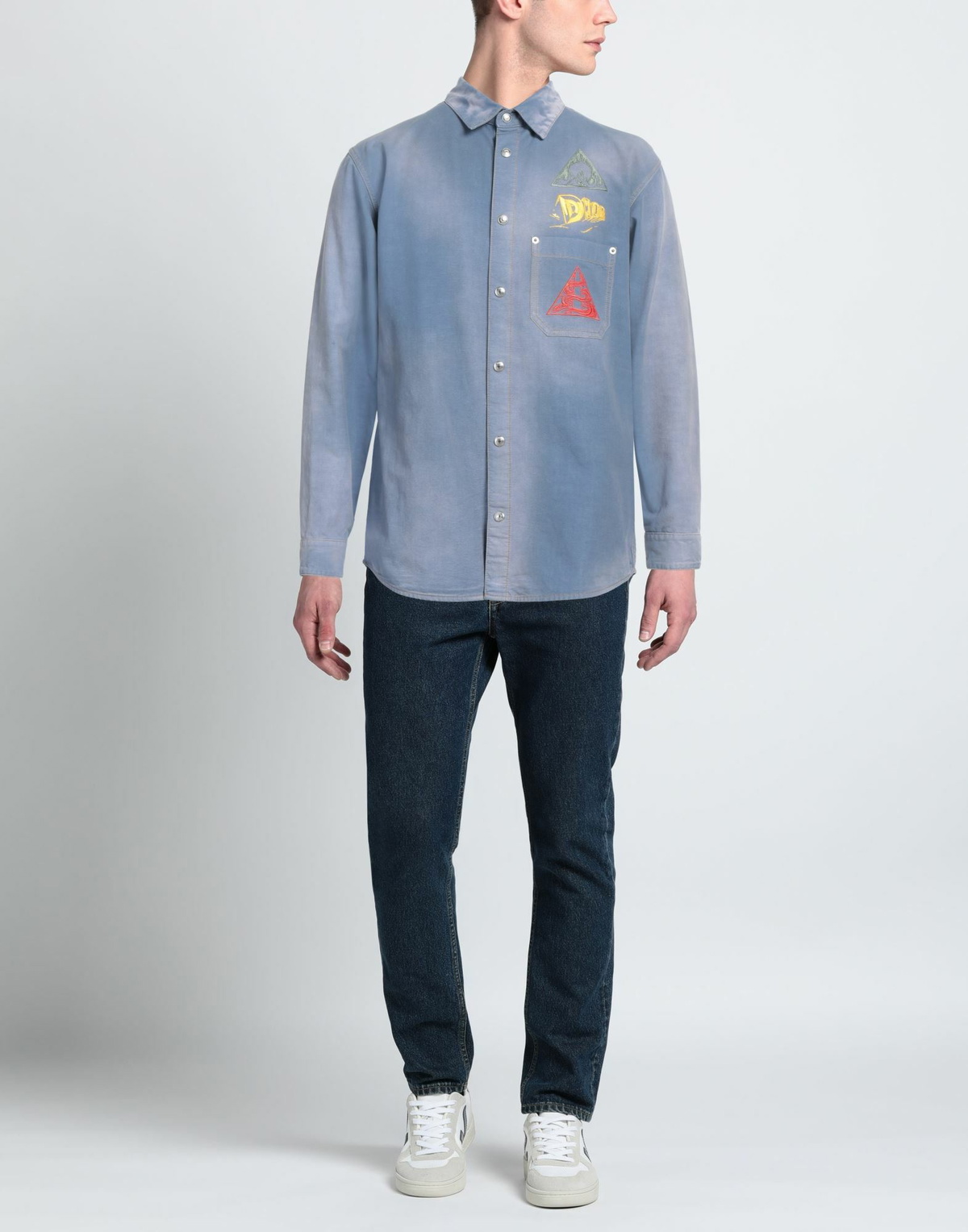 Dior Mens Denim shirt Slate in Blue