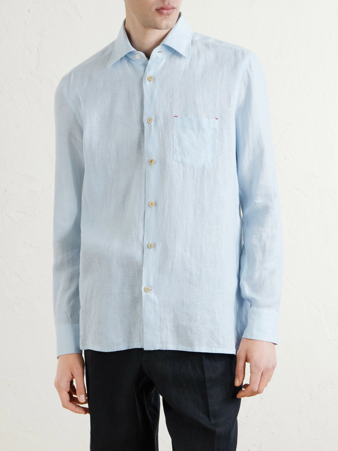 Kiton - Linen Shirt - Blue