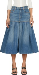 Chloé Blue Gathered Cropped Jeans