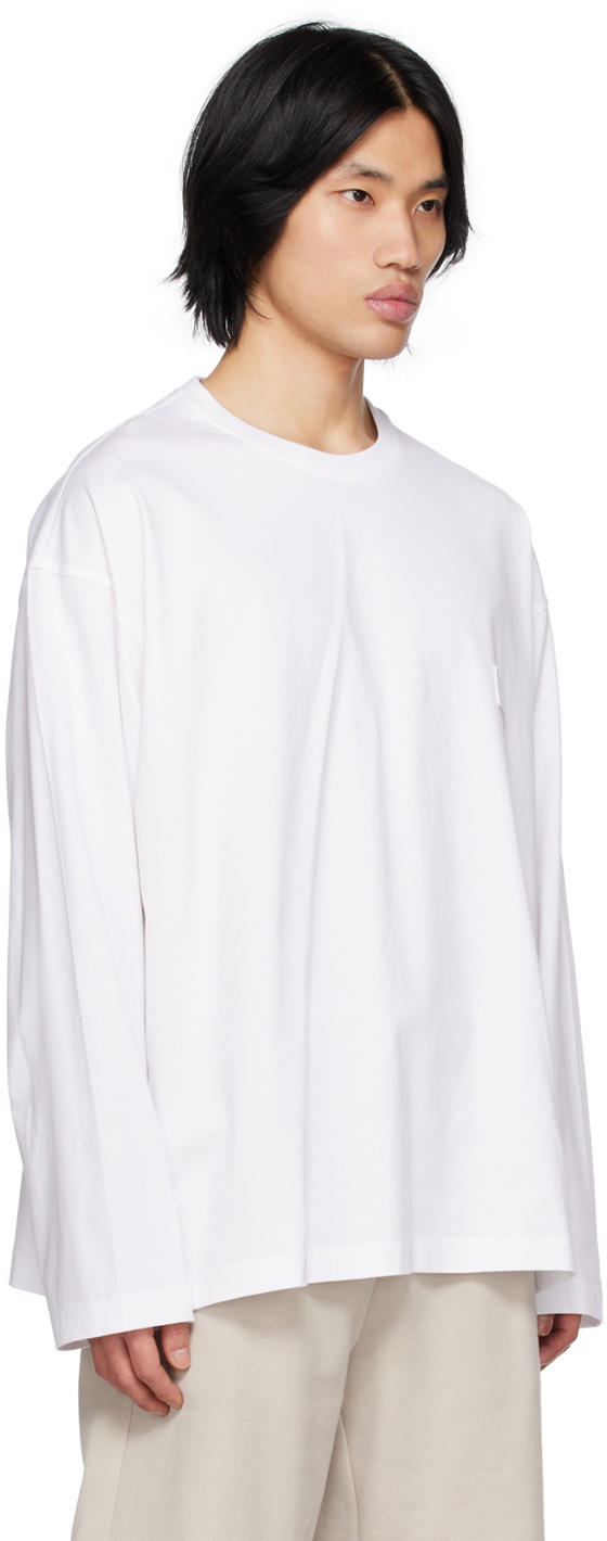 Wooyoungmi White Feather Long Sleeve T-Shirt Wooyoungmi