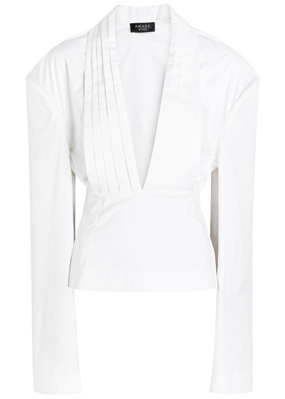 Photo: A.W.A.K.E Mode Darted Stretch-cotton Poplin Blouse White