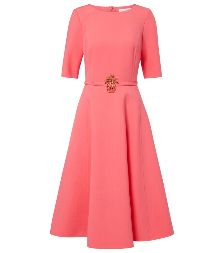Photo: Oscar de la Renta Belted wool-blend midi dress