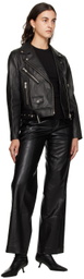 ANINE BING Black Benjamin Moto Leather Jacket