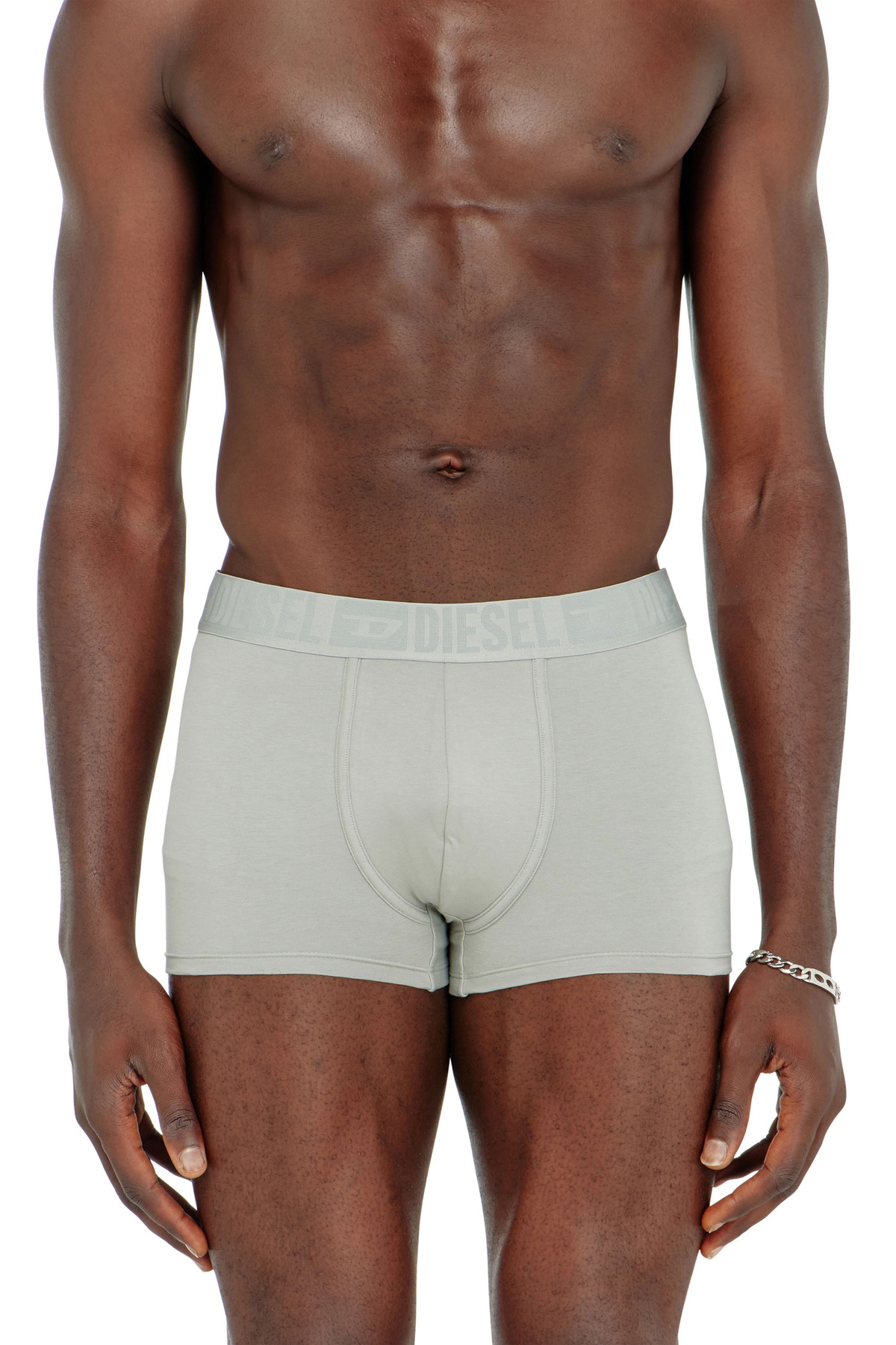 Diesel Three-pack of stretch cotton boxer briefs with tonal waistband - Trunks Mens in Grey