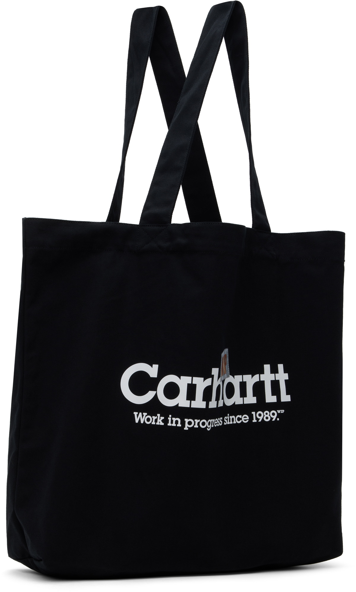 Carhartt Work In Progress Black Canvas Graphic Large Tote