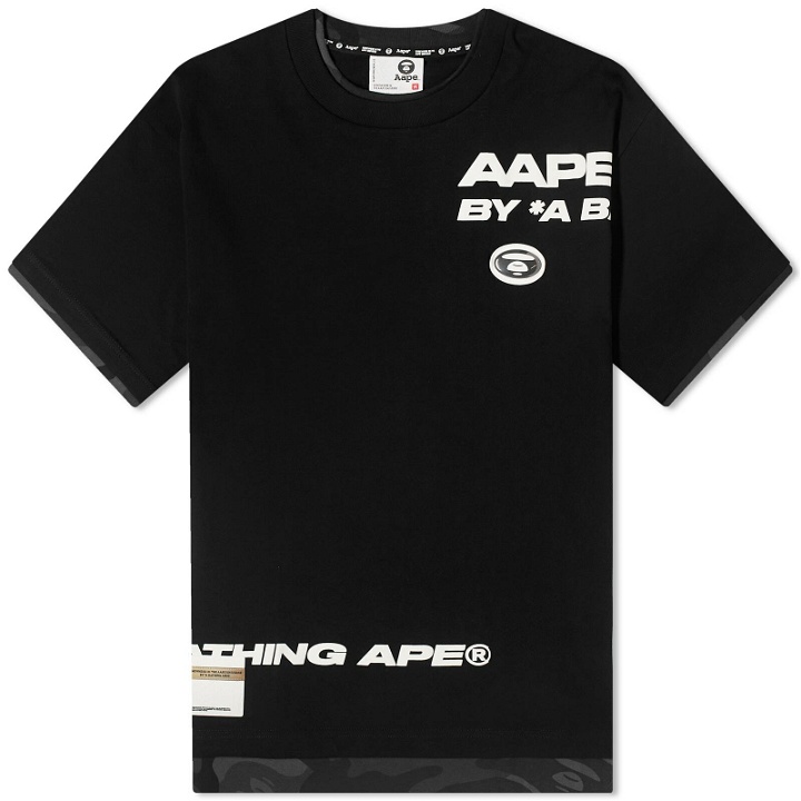 Photo: Men's AAPE Skate Puff Print T-Shirt in Black