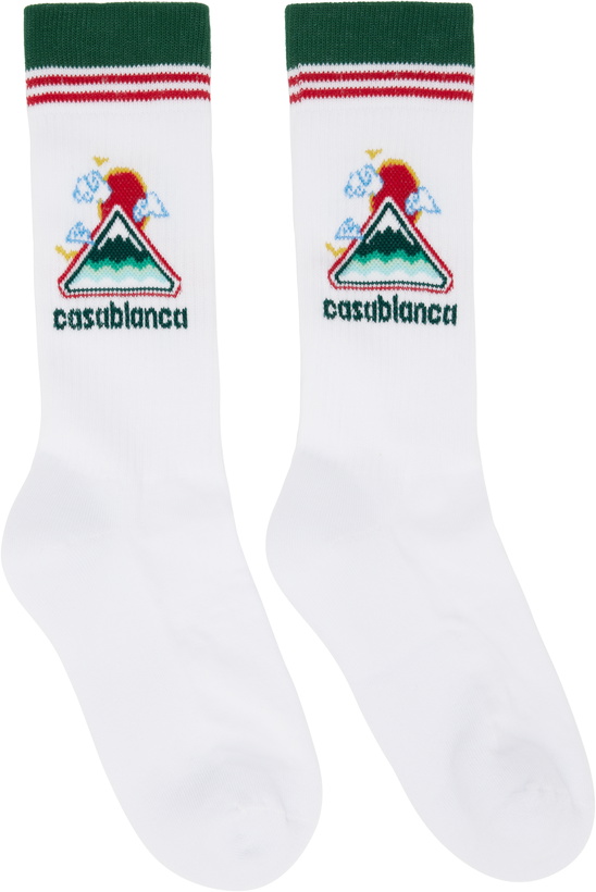 Photo: Casablanca White Montagne Ondulee Socks