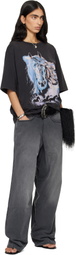 LU'U DAN Gray 'Year of the Horse' Oversized Concert T-shirt