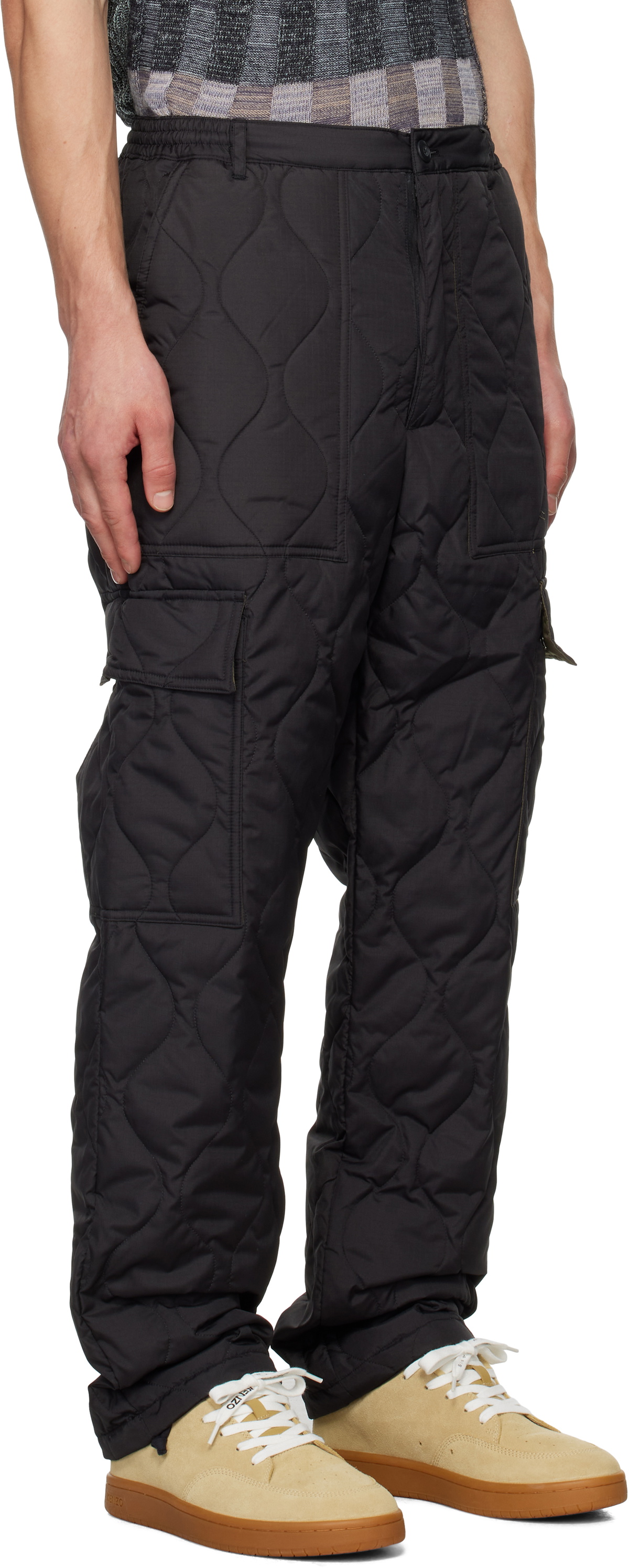 TAION Black Military Down Cargo Pants