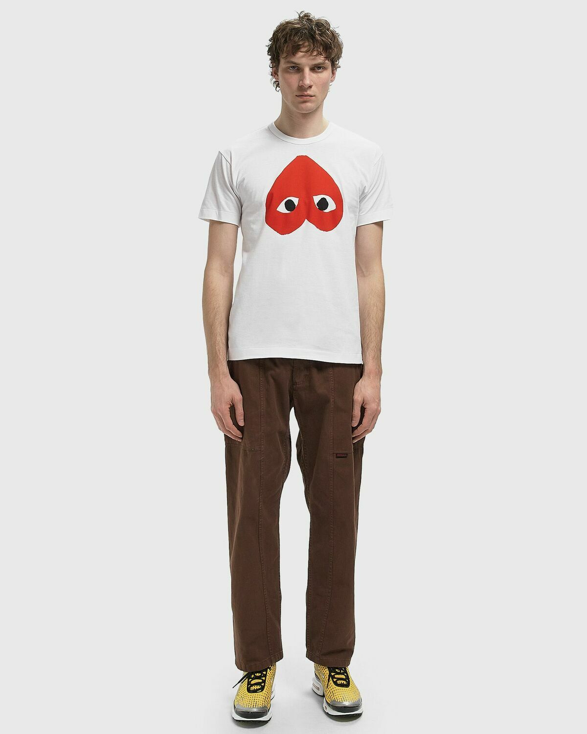 Comme des Garçons Play TEE LOGO PRINT KNIT White Mens Shortsleefe
