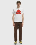 Comme des Garçons Play TEE LOGO PRINT KNIT White Mens Shortsleefe