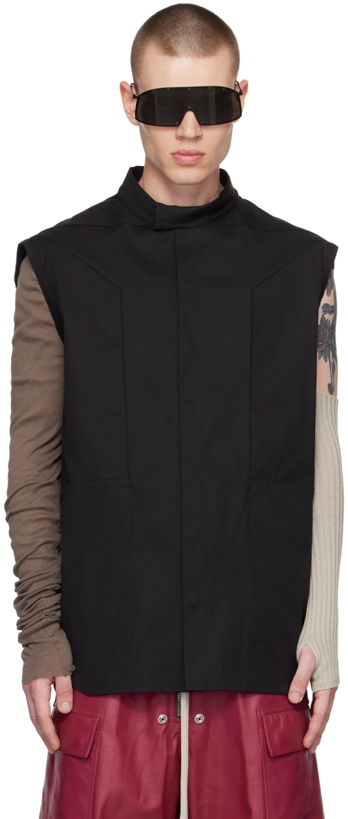 Photo: Rick Owens Black Band Collar Shirt