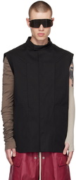 Rick Owens Black Band Collar Shirt