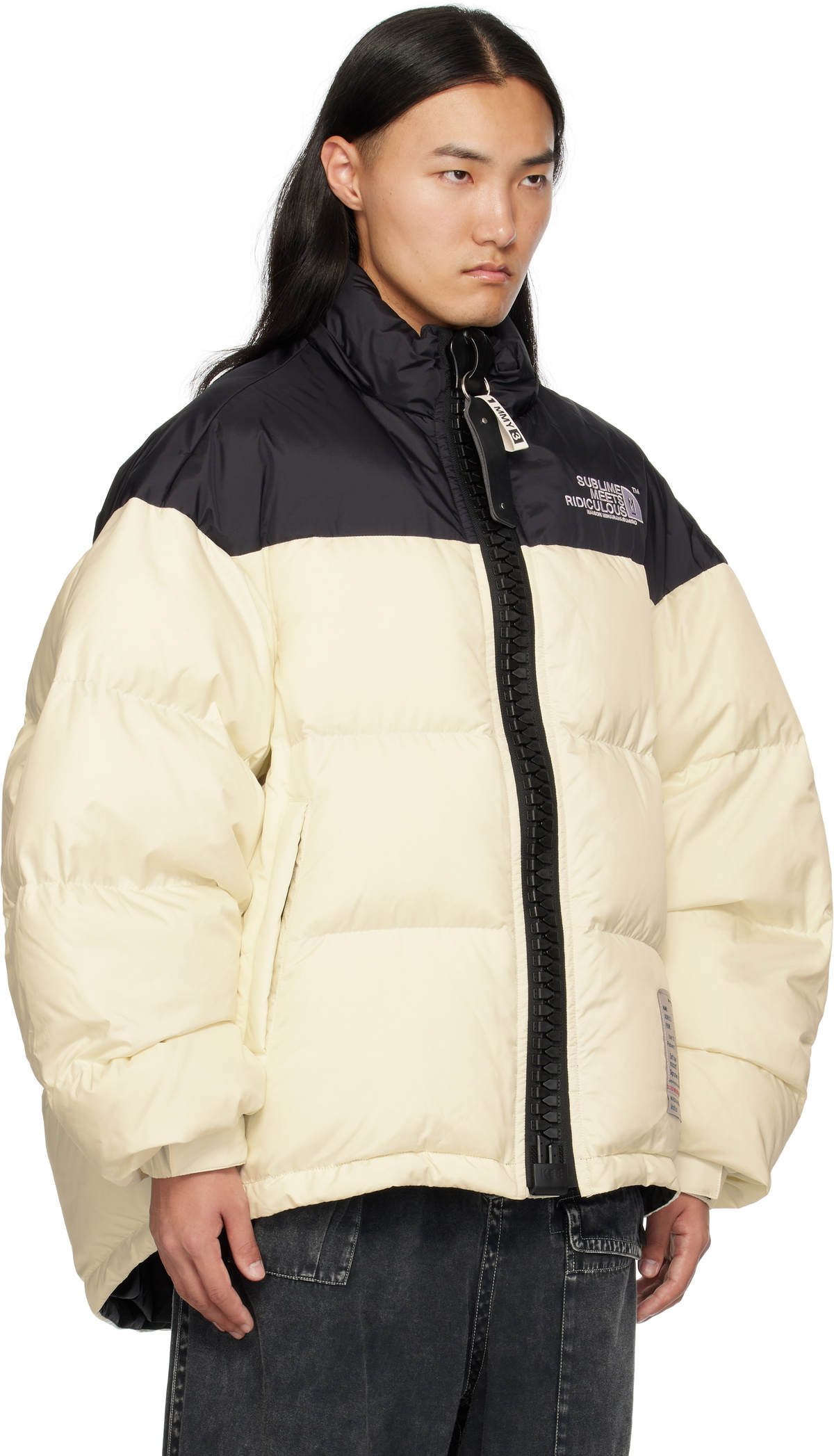 Maison MIHARA YASUHIRO White & Black Huge Down Jacket Maison
