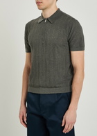 Emporio Armani Fine-knit Cotton Polo Shirt Dark Grey