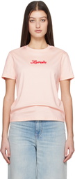 Lanvin Pink 'Lanvin' Embroidered T-shirt