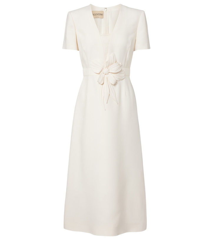 Photo: Valentino Crepe Couture floral-appliqué midi dress
