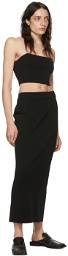 AURALEE Black Wool Midi Skirt