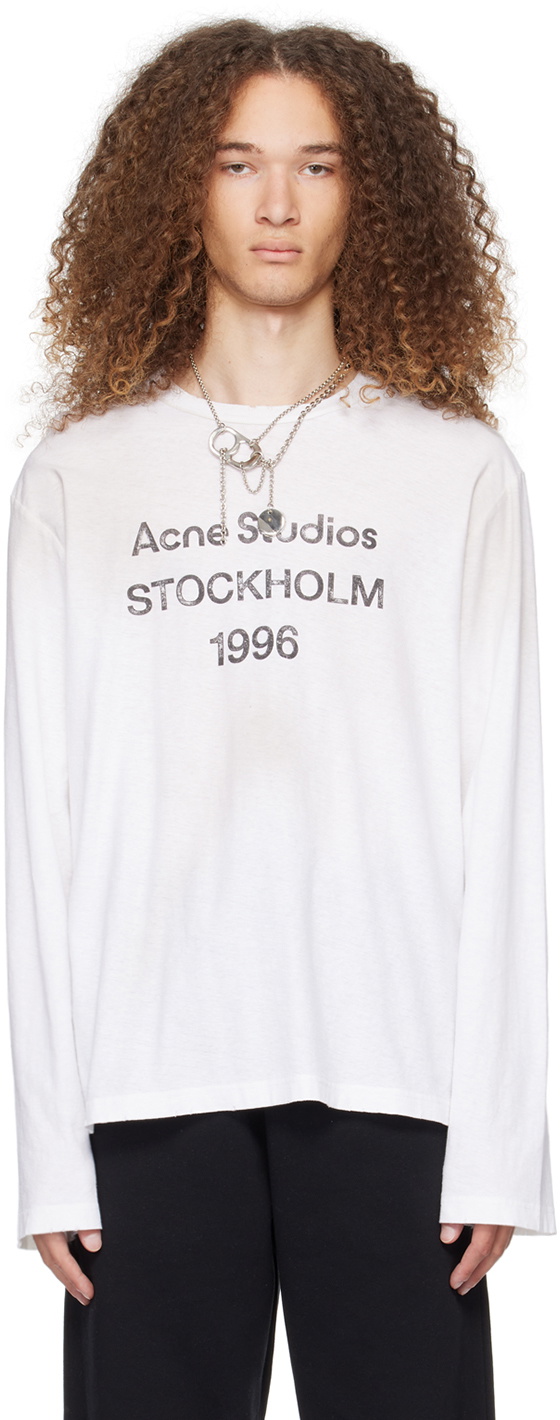 トップス Acne studios white long sleeve T-shirt Acne Studios Long sleeve shirt in white