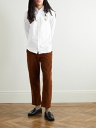 Maison Kitsuné - Button-Down Collar Logo-Appliquéd Cotton-Twill Shirt - White