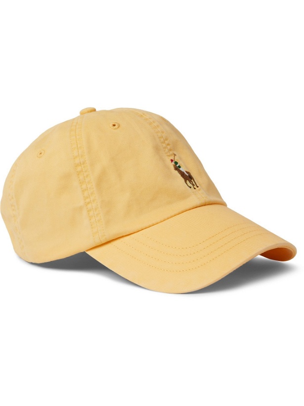 Photo: POLO RALPH LAUREN - Logo-Embroidered Stretch-Cotton Twill Baseball Cap - Yellow