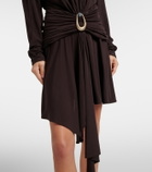 Christopher Esber Stone Pin draped jersey minidress