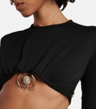 Christopher Esber Dowsing embellished jersey crop top