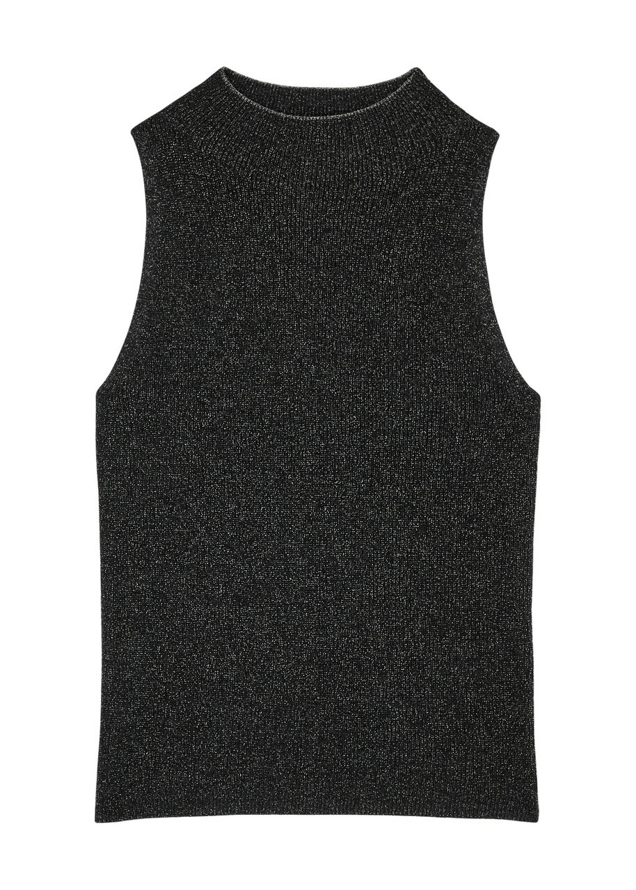 V Tank Powder Knit - Black main image 1