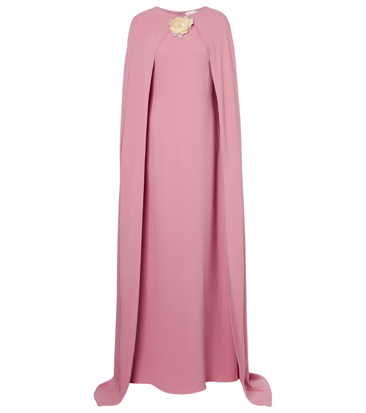 Photo: Oscar de la Renta Caped silk-blend georgette gown