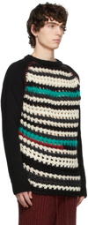 Marni Black Wool Stripe Crewneck