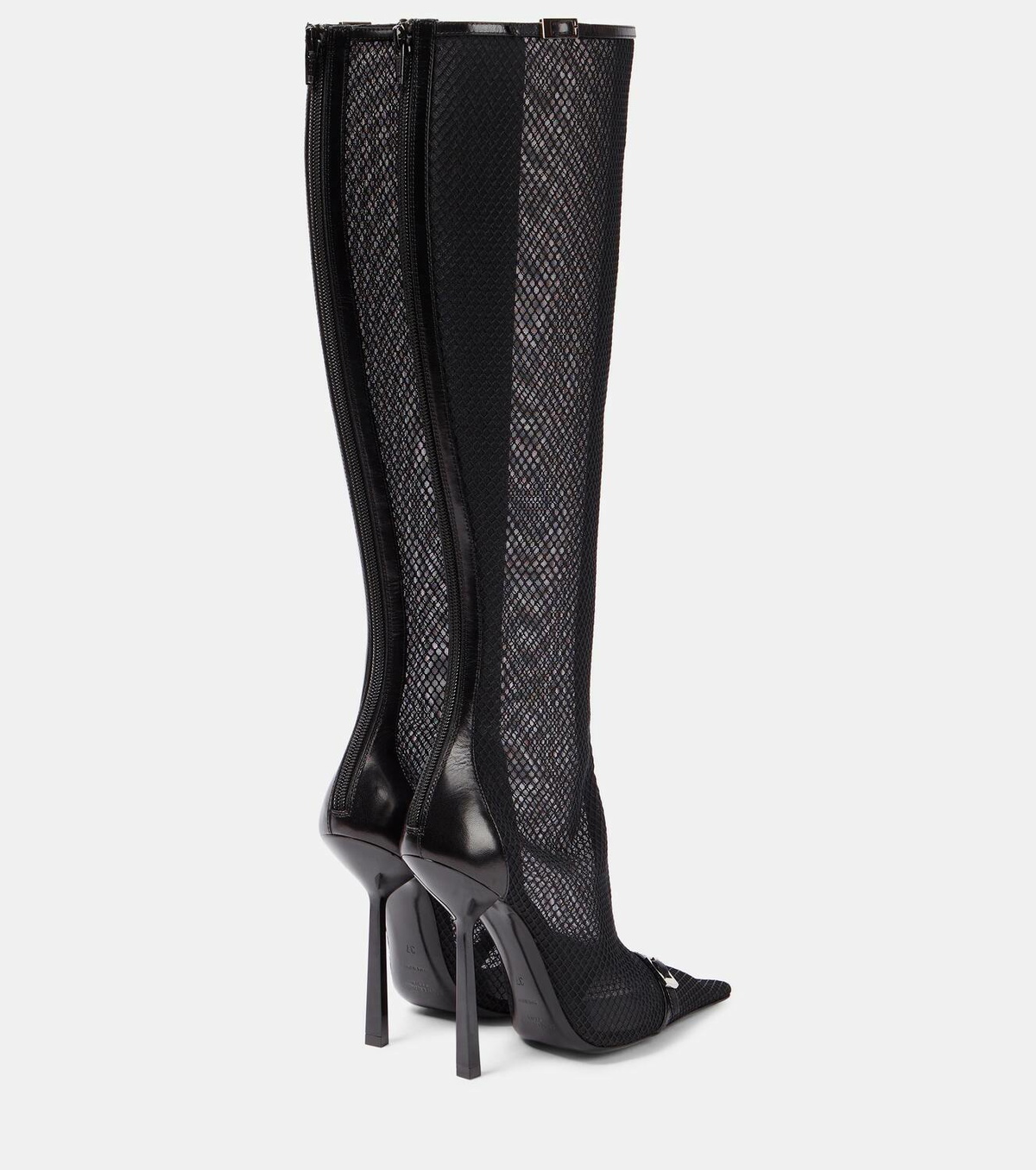 mesh knee high boots