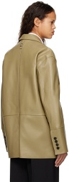 Wooyoungmi Khaki Single Leather Jacket