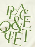 Museum Of Peace & Quiet - Serif Logo-Print Cotton-Jersey T-Shirt - Neutrals