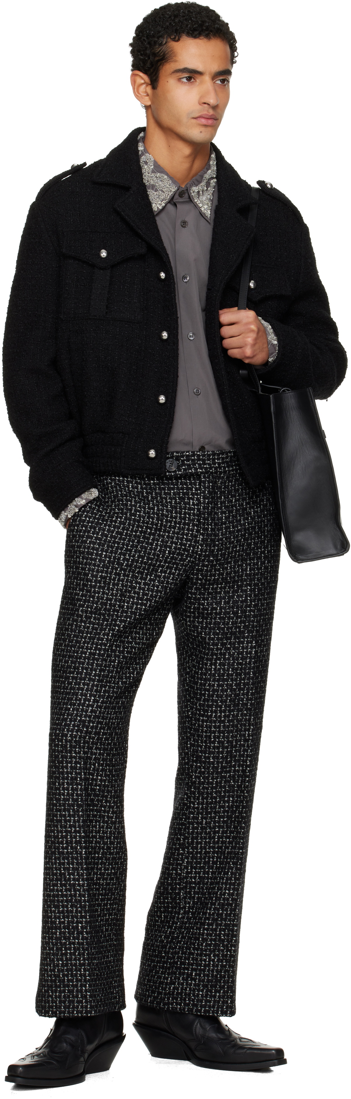 Ernest W. Baker Black Military Bomber Jacket