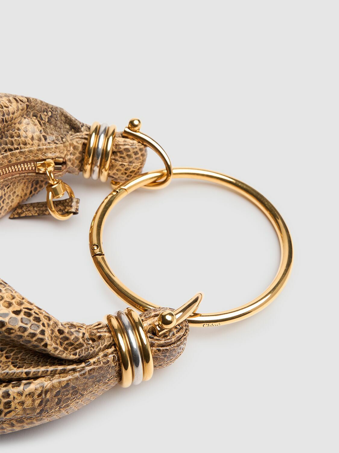 CHLOÉ Bracelet Python Print Leather Bag Chloe