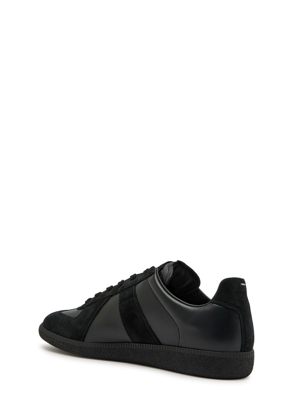 Maison Margiela Replica Panelled Leather Sneakers Black