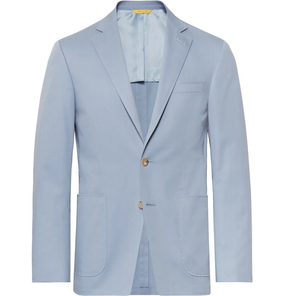 Canali - Light-Blue Kei Slim-Fit Stretch-Cotton Suit Jacket - Men ...