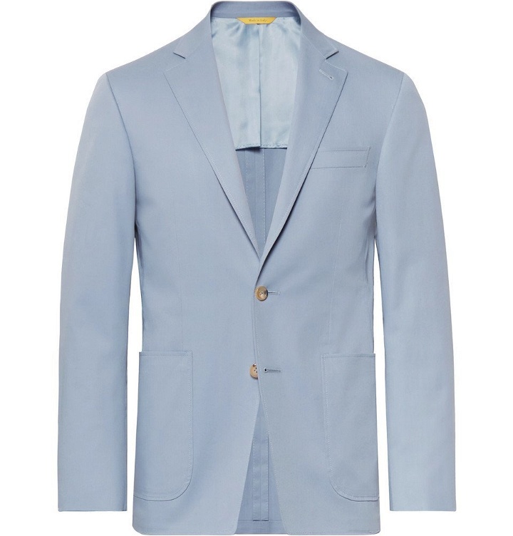 Photo: Canali - Light-Blue Kei Slim-Fit Stretch-Cotton Suit Jacket - Men - Blue