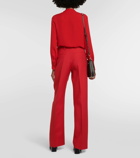 Valentino High-rise straight-leg silk crêpe pants