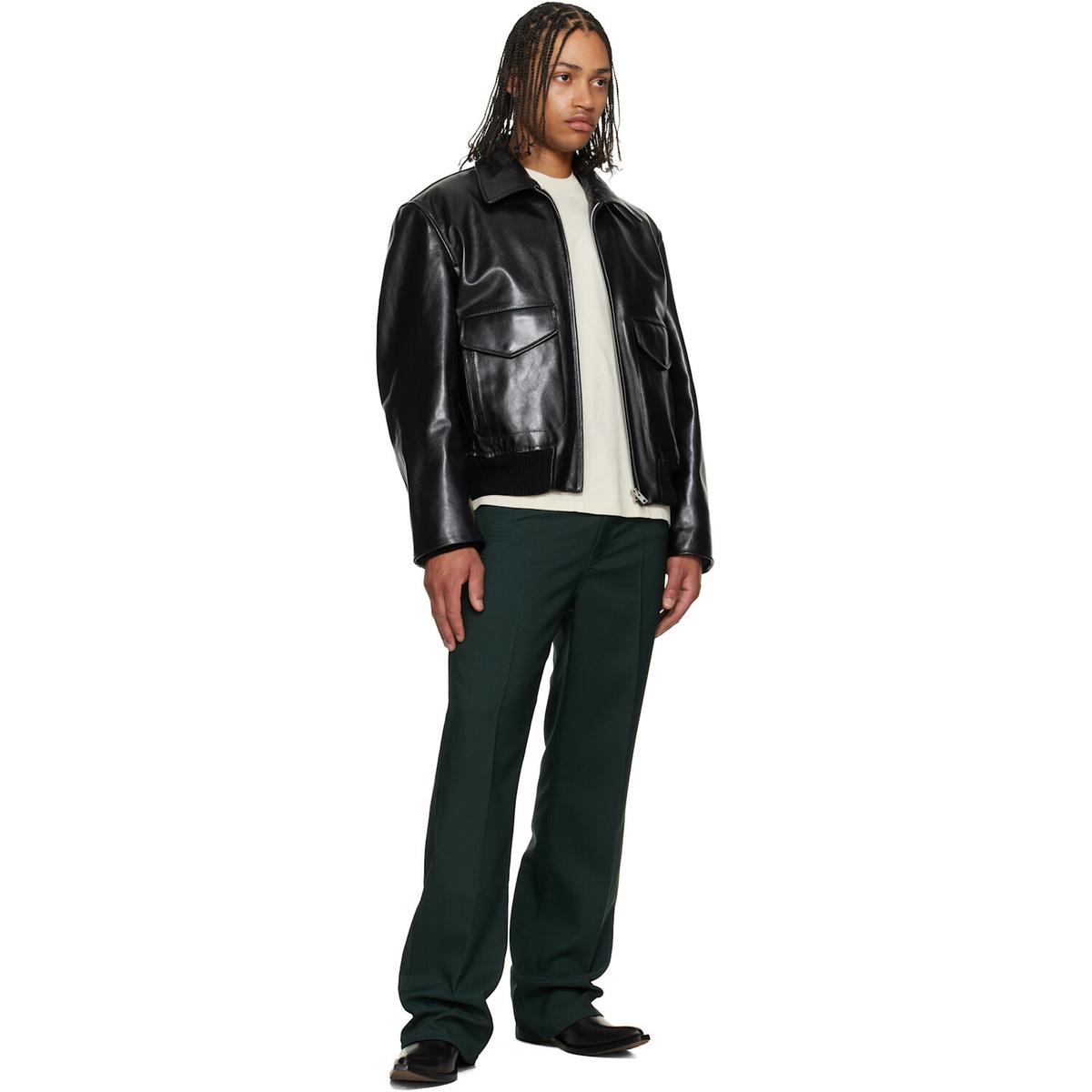 Marni Black Buffed Leather Jacket Marni