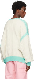 Palm Angels Off-White Sprayed Palm Sweater