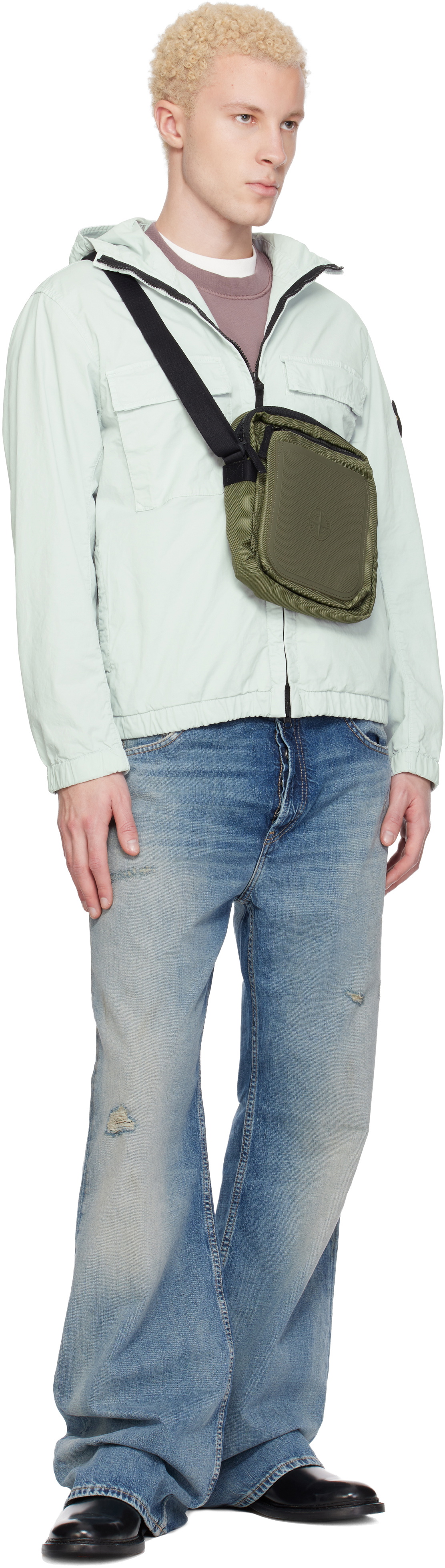 Stone Island Khaki 9200029 Nylon Panama Accessories Bag