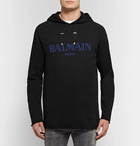 Balmain - Logo-Print Loopback Cotton-Jersey Hoodie - Men - Black